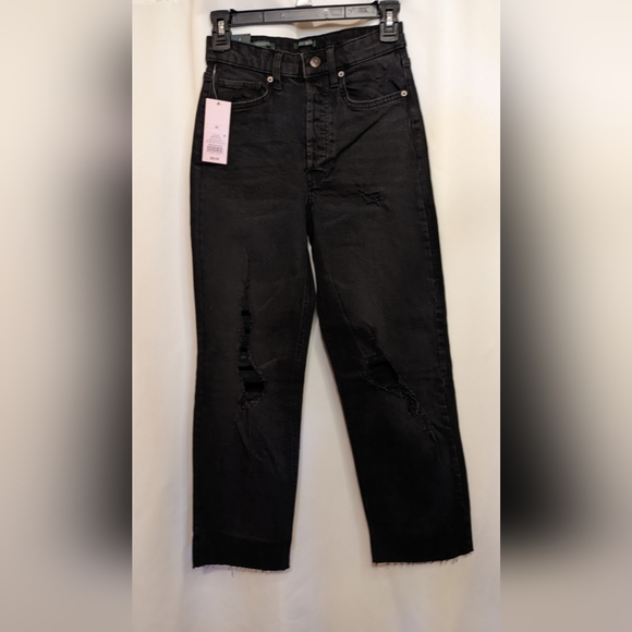 🔥4/$15 Wild Fable Sz 00/24 High Rise Distressed Ripped Straight Leg Ankle Jeans - Picture 1 of 11